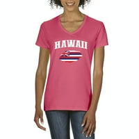 Normalno je dosadno - Ženska majica s kratkim rukavima V-izrez, do žena veličine 3xl - Havaii zastava