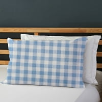 Plavi i bijeli poklopac posteljine posteljine sa jastukom visokokvalitetnima visokokvalitetni kućni