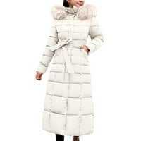 GZEA WOMENS zimski kaputi Žene pune boje čipke čipke u obliku vune vunene kožom pamuk džepni kaput dugih
