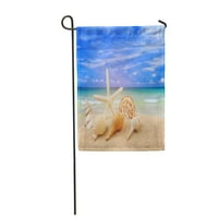 Plava zvijezda i morska pješčana plaža smeđa oblačnost vrtna zastava ukrasna zastava kuća banner