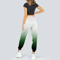 Žene široke noge visoko struk ravno noge casual hlače Pocket duksevi ispisani Comfy WorkOut joggers