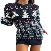 Julycc Božićne ženske dugih rukava džemper za zabavu Bodycon mini haljina
