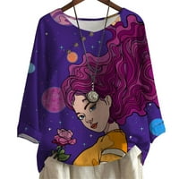 Prevelika ženska majica Djevojka zvjezdana sanjardream grafička ispis bluza Modni labavi plus veličine