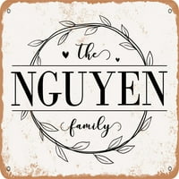 Metalni znak - porodica Nguyen - Vintage Rusty izgled