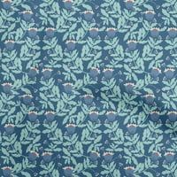 Onuone pamučna svila Teal plava tkanina tropsko listovo šivaće tkanina od dvorišta otisnuta DIY odjeća