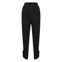 MAFYTYTPR Ljetne pantalone za žene Trendi Žene High Squiste hlače Čvrsta boja elastični pojas Vintage
