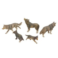Wolf Figurine igračke, živopisni detalji Plastični Wolf model postavio je sigurno mirisno za obrazovne