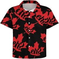 Kanada Eh Maple Leaf Muška košulja majica Down kratkim rukavima Havajske košulje Vrh za Poslovna na