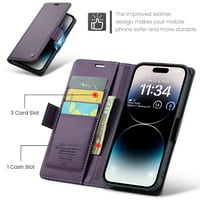 Mantto Wallet Case za iPhone Pro, [RFID Blokiranje] [Držač kartica] [Kickstand] Premium PU kožni prekrivač
