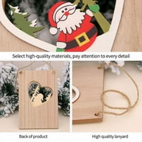 Njspdjh Božićno dobrodošao znak Drveni privjesak za božićne ukrase Vješalica na vratima Božićna drvena