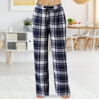 Pantalone za žene srušeno casual nose čipkaste plairane mogu pamučne pidžame proljeće kući izvan modnih