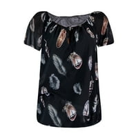 Ženski vrhovi grafički grafički otisci obloga Casual Women TEE kratki rukav labavi FIT Ljetni bluze