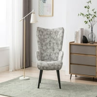 Moderna akcentna stolica, kombinirana stolica sa gumbom sa krilom, tapacirana stolica za tapaciranu