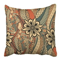 Prekrasna tragača mirišna uzorka Mehndi Dizajnirajte etničku šarenu doodle zakrivljenu navlaka za posteljinu jastučni jastučni jastuk