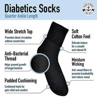 Pamučna dijabetička posada i čarape za pamučnu posadu Nbulk i gležnja, veliki i visoki muški dijabetes