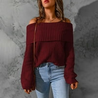 Prevelizirani džemperi za žene seksi od pulover pulover dugih rukava pulover pulover dugih rukava vrh