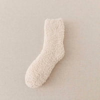 Ediodpoh Žene nejasne čarape Zimske koralne čarape Srednja slatka kućna čvrsta čarapa Ženske čarape