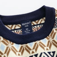 B91XZ dečački pulover džemper jacquard print marelica preko zimskog dugih rukava pletene džemper dječaka