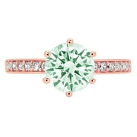 1,71ct okrugli rez zeleni simulirani dijamant 14K 14K ruža Gold Gold Angažman prsten veličine 5.5