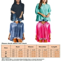 Beiwei ženske vrećaste košulje od punog u boji spuštena dugačka vrhova dugačka uredska tunika