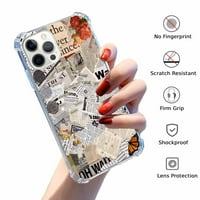 Retro novinski kolaž za iPhone Pro, estetski umjetnički dizajn uzorak TPU Shock Proof Cover futrola