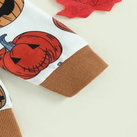 Duks Halloween za djevojčice Toddler dugih rukava Crewneck Pumpkin Print pulover vrhove