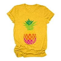 Bluza za ženu Ležerne prilike za tiskanje ananasa Okrugli vrat kratkih rukava TEE ženska majica Ležerne