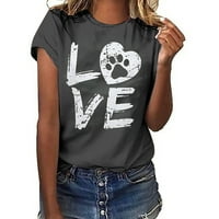 Grafičke majice za žene Ljeto plus veličine Vintage Love Heart Crew CAP CAP majice