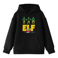 ELF film Big naslov logotip i karakteri Mladi Crni grafički kapuljač-Medium