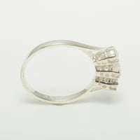 Sterling srebrni prirodni zaručni i kultivirani prsten za angažiranje ženskih žena - Veličina 8.5