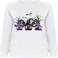 Danceemangoos Halloween Graphic Dukseri za žene Ležerne prilike sa dugim rukavima Pulover pulover Pumpkin