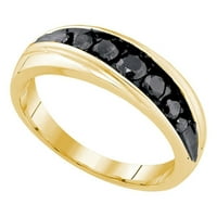 10k žuto zlato okruglo Black Diamond BAND prsten CTTW