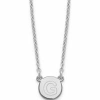 Sterling Silver Rodium-Carrend Block slovo G Početna ogrlica izrađena u Sjedinjenim Državama -Jetužljivosti