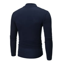 Muški tanki fit turtleneck pulover Basic Tops Pamučni mješavina Termalna džemper Ležerne majica s dugim