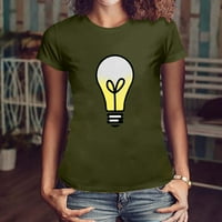 Ženska plus veličina majica svjetla žarulja smiješna ispisana bluza s kratkim rukavima