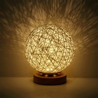 Drvena stolna ball svjetlo sa USB nabijenom balonom od ratana moderna noćna noćna lampa za spavaću sobu