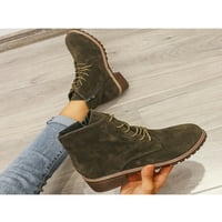 Frontwalk Women Bootie High Top Shoes Closed Toe Boots Walking Breathable Wedges Women's Side Zipper Army Green 5.5