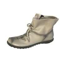 Fangasis Women Comfort Wide-Calf zimske cipele Radni kožni čizme protiv klizanja čizme za gležnjeve