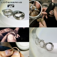 Podesiva veličina Njegova i njezina vjenčani prstenovi parovi prstenovi sterling srebrni bijeli dijamantni