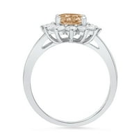 2.72ct ovalni rez šampanjac simulirani dijamant 14k bijeli zlatni angažman halo prstena veličine 10.25