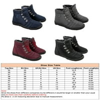 Gomelly Womens Boots Fau Fur tople čizme čipke zimske cipele casual gležnjače za hodanje radne plave