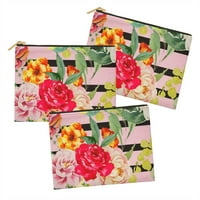 Soimoi Yellow Pamučna voile Tkanina od pamuka Stripe & Grandiflora Roses cvjetni dekor tkanina tiskano