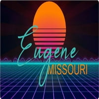Eugene Missouri Vinil Decal Stiker Retro Neon Dizajn