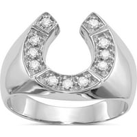 14k bijeli zlatni polirani mens dijamantski nosač prstena izrađen u Sjedinjenim Državama Y1567