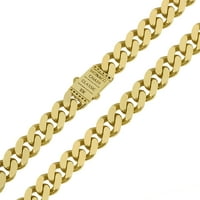 Monako lanac Miami Cuban Royal Link Baguette CZ BO BOCKNITE UNISE Ogrlica za odrasle real 10k žuto zlato