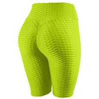 Finelylove joga biciklističke kratke hlače juniori šorc visokog struka Rise Yoga čvrsta žuta s