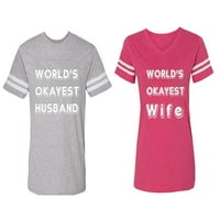 Svijet okyest suprug supruga koji odgovara par pamučnim dresovima