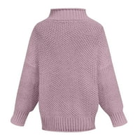 Cuoff ženske modne džempere za žene plus veličine dame solidne boje visoki vrat tanka dna pletena dukseva