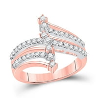 Dijamantna ponuda 14KT dvotonski zlatni ženski okrugli dijamant Moderni modni prsten CTTW
