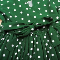 Božićne pidžame za žene polka dot roditelj-dječji haljina za odmor slobodno vrijeme i elegantna majka i kćerka haljina zelena